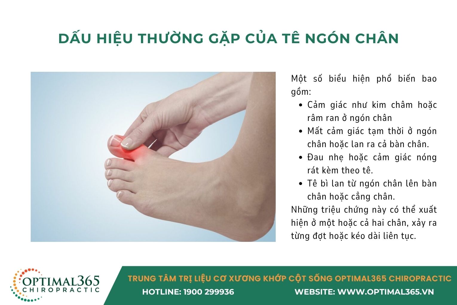 tê ngón chân
