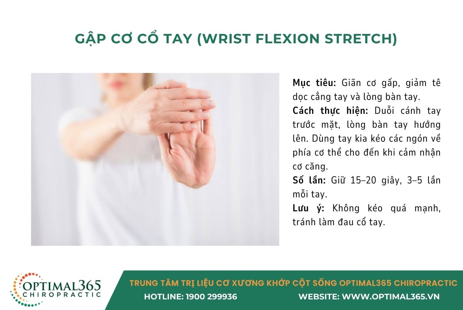 Bài tập chữa tê tay - gập cơ cổ tay