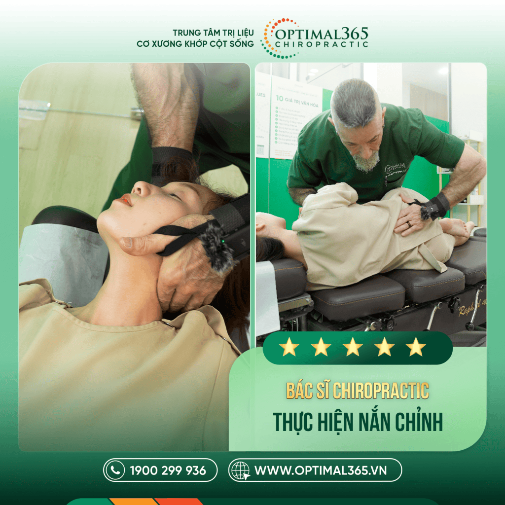 Bác sĩ Chirpractic thực hiện nắn chỉnh cột sống - cải thiện cong vẹo cột sống ở dân văn phòng